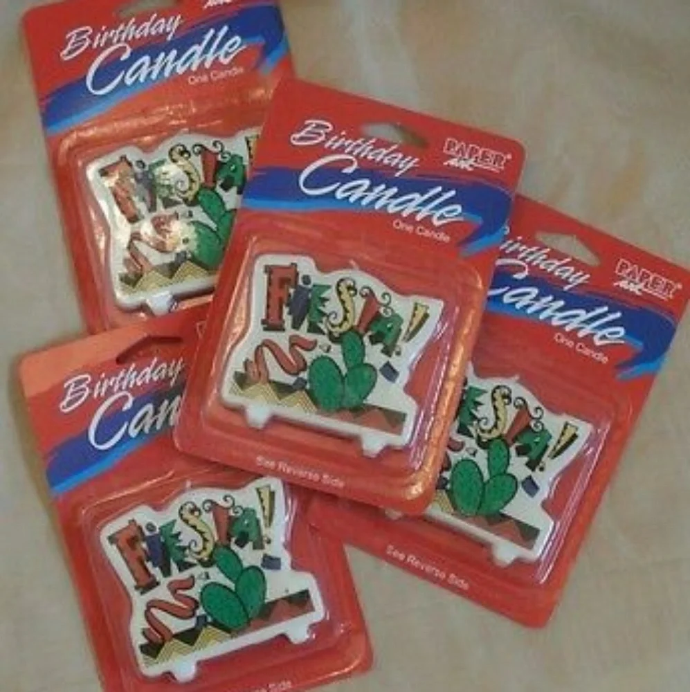 4 Fiesta Cake Topper Candles Party Supplies